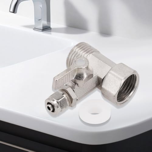 MonoSora Adattatore acqua di alimentazione RO 1 2 a 1 4 con valvola a sfera di arresto valvola a T in ottone per sistema di depuratore d'acqua argento