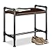 Produktbild Relaxdays, schwarz Bank Industrial, braune Flanell-Polsterung, stabil, Industrie-Design, Gusseisen, HBT: 55 x 63 x 31 cm