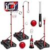 4 in 1 kids basketball hoop and tball set for toddlers 3 5 adjustable hanging tee ball stand with automatic pitching machine indoor outdoor sport toys christmas birthday gifts for boys girls  urban country home decor