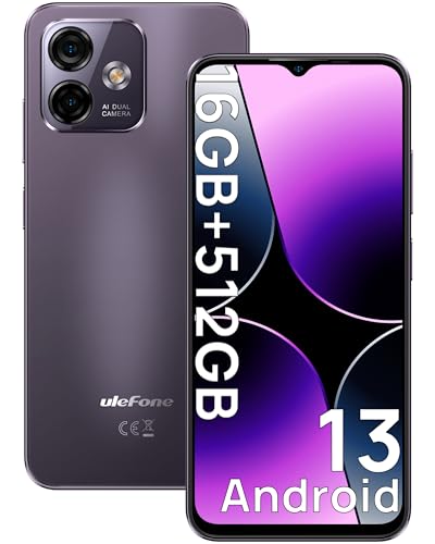 Ulefone Note 16 Pro Téléphone Portable 16Go RAM+512Go ROM, Android 13 Smartphone 8-Core, 50MP+8MP, 4400mAh, Écran 6.52