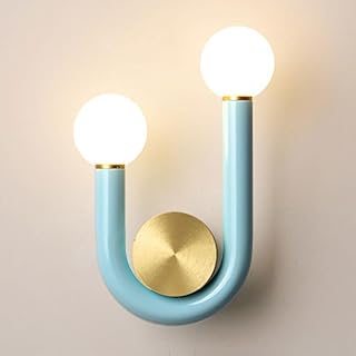 TCHAU Aplique de pared decorativo en forma de U, lámpara de pared LED moderna for mesita de noche, con lámpara de pared de acrílico blanco 3000 K, for dormitorio, comedor, pared de fondo (color: rosa)