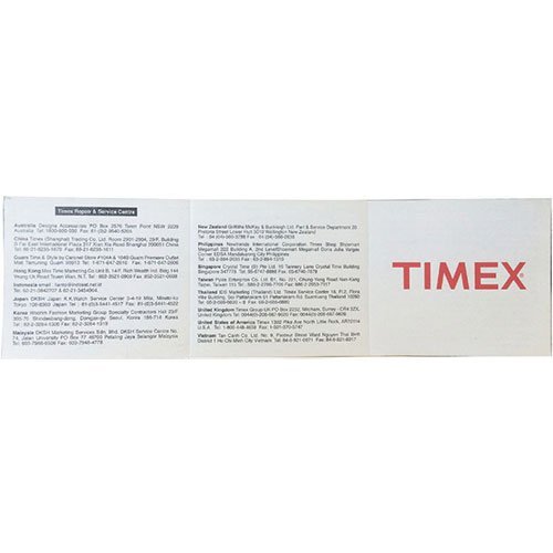 Timex Service Centre Information Leaflet