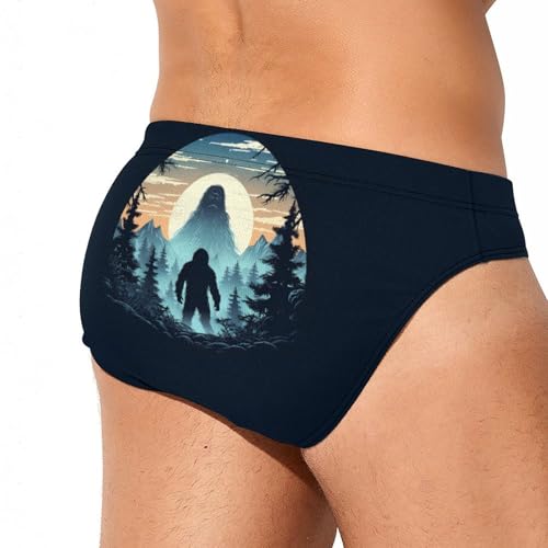 Sasquatch Bigfoot Men's Swimsuit Brief Quick Dry Bathing Suit Underwear Beach Swimwear Swimming Trunks2