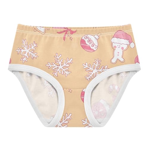 Personalized Girls Underwear Toddler 2t Cotton Panties for Girl White Pink Christmas Cookies Brown Kids Briefs Undies