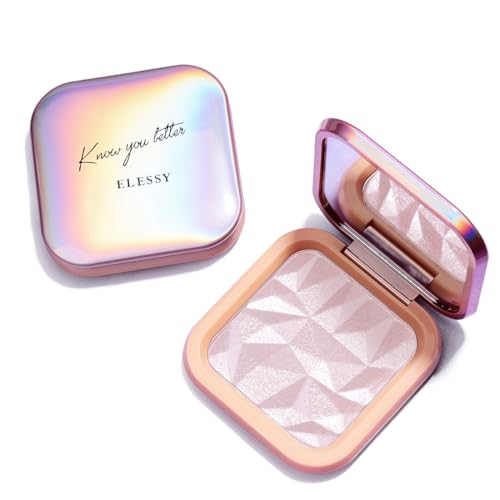 ELLESY ELESSY Highlighter Makeup Palette,Face Glitter illuminator Palette,Natural Sparkling Finish Highlighter Powder,High Glossy Shimmer Smooth Baked Powder,Lasting Shining Highlighter Palette -SUN GLOW