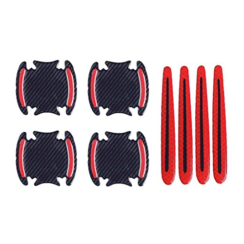 8Pcs Auto Door Handle Scratch Cover Guard Film - Car Door Cup Handle Paint Scratch Sticker - Safety Reflective Strips