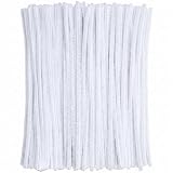 White Pipe Cleaners Craft (100 Pieces) Chenille Stems for DIY Art Creative Festival Day Decorations (0.24 x 12 Inch)