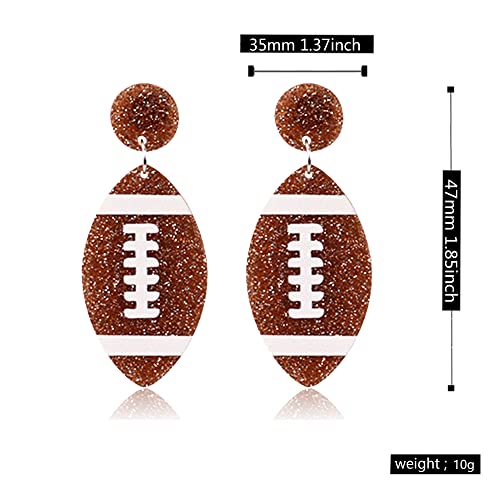 Acrylic Baseball Earrings Cool Punk Football Baseball Basketball Sports Drop Dangle Earrings Lightweight Rugby Soccer Statement Earring for Women Sport Lover Jewelry Gift4