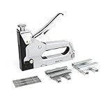 Amazon Basics 3-in-1 Manual Staple Gun Brad Nailer with 600 Staples