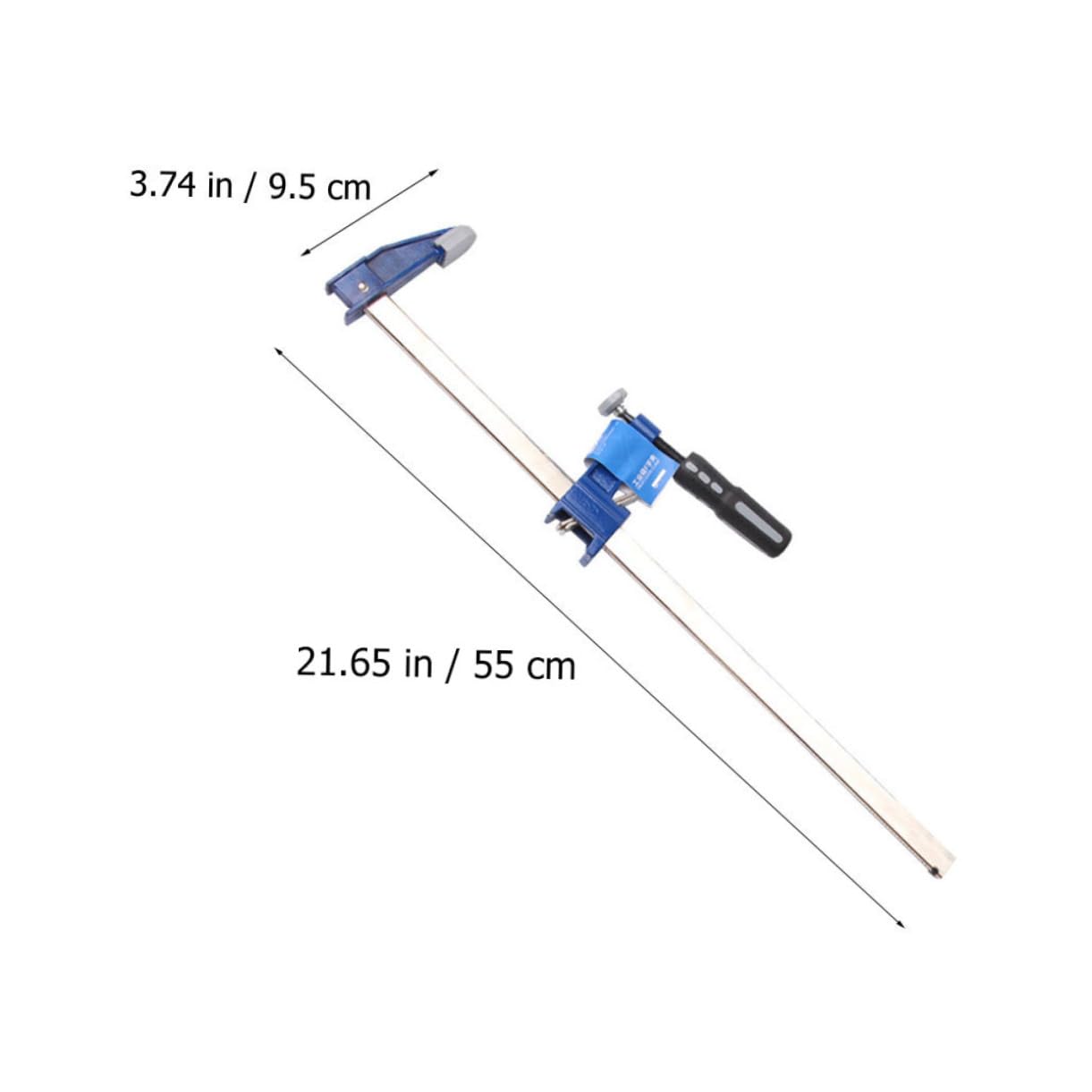 Abrazadera para Carpintería F de Barra 45 Cm Azul, Herramienta Manual de Sujeción Rápida, Compatible para Trabajos de Madera, Juego, Uso Profesional Diario