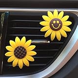 Sunflower Car Air Fresheners Vent Clips,2 Piece Automative Flower Fresh Scents Interior Air Vent...