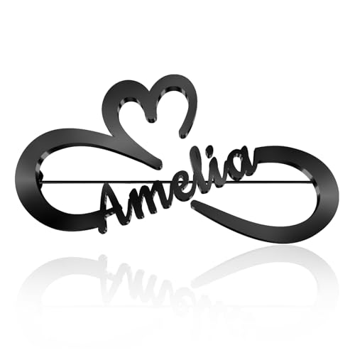 Image of Custom Lapel Pin for Women Men - Name Brooch Pin Personalized Stainless Steel for Wedding Business Party - Gold /Silver /Black Customized Jewelry Gifts