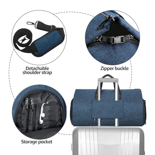 Suit Storage Bag Garment Bag Duffel Bag Suit Duffle Bag Weekend Bag Flight Bag for Travel, Business(Blue)3