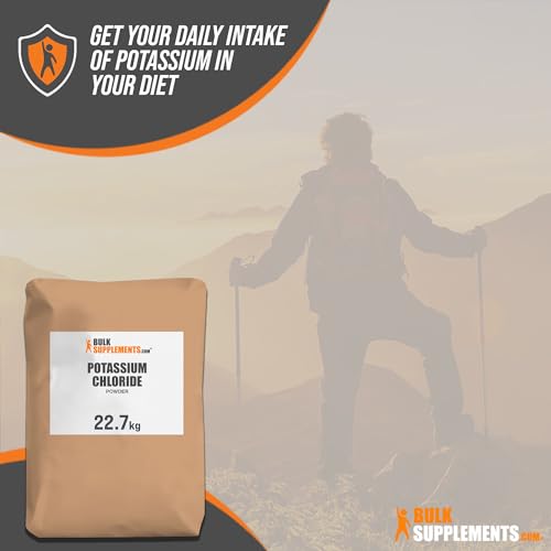 Image of BulkSupplements.com Potassium Chloride Powder - Potassium Chloride Salt Substitute - Gluten Free, 200mg per Serving, 22.7g (50 lbs) (Pack of 1)