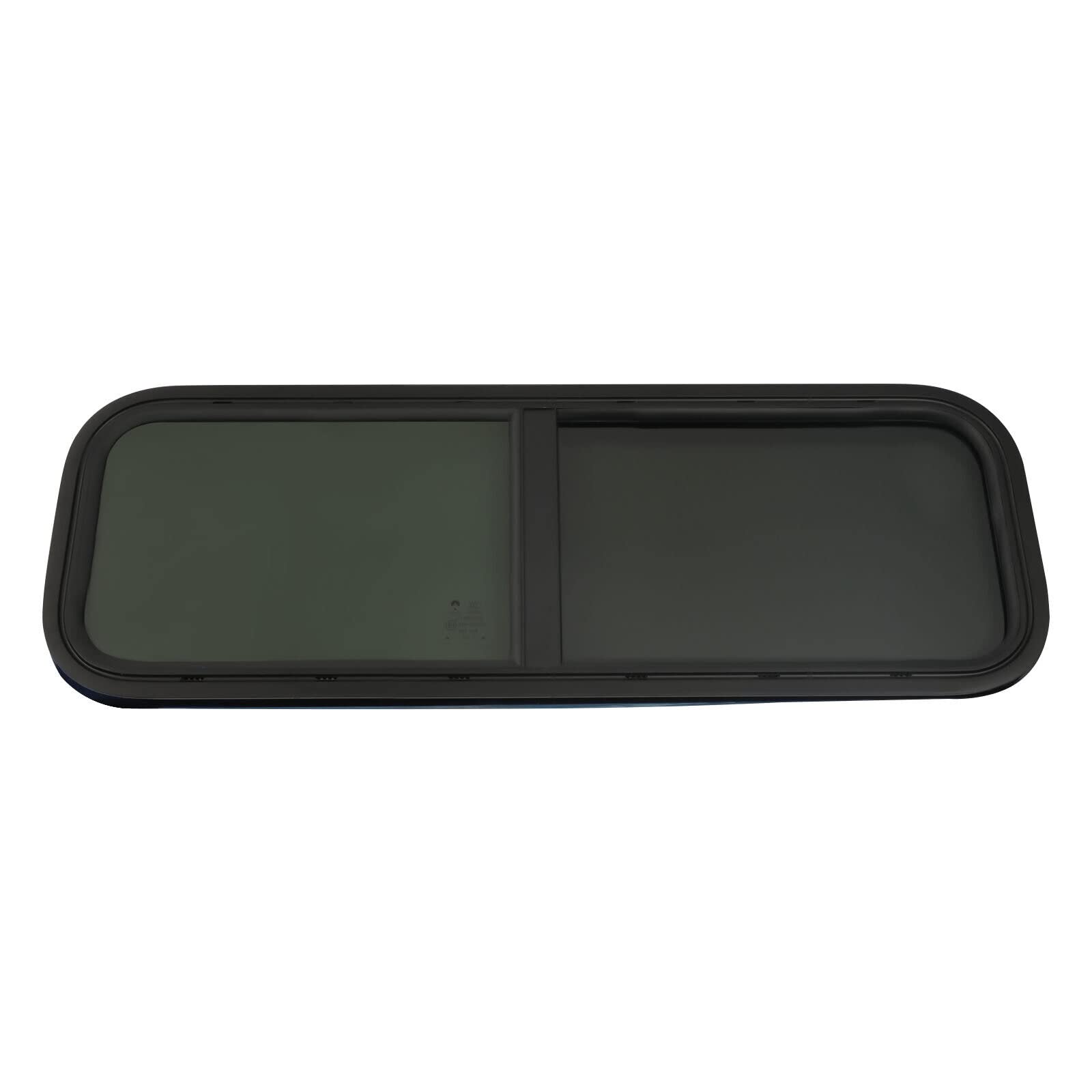Ventana corredera para autocaravana, ventana lateral, tintada, para caravana, con protección contra insectos, 900 x 300 mm, color negro