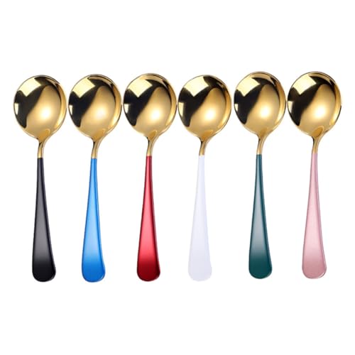 Beavorty 多機能ステンレス製丸型スプーン 家用デザートフルーツアイスクリーム対応 耐久性バー レストラン適用