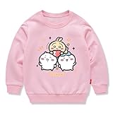 [ZLGreenTech] ちいかわ ハチワレ うさぎ 子供服 春秋 スウェット 長袖 クルーネック 男の子 女の子 綿100% キッズ 薄手 カジュアル 小学生 トップス プレゼント ピンク 100CM