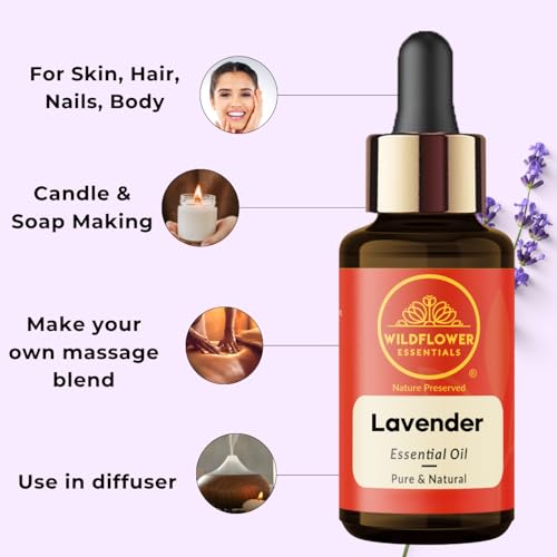 Image of 100% Pure & Natural Lavender Essential Oil for Skin Hair Body Sleep Diffuser Undiluted 15ml