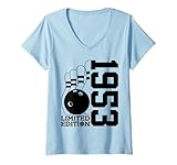 Photo Gallery donna 72 compleanno bowling limited edizione 1953 maglietta con collo a v Photo Gallery donna 72 compleanno bowling limited edizione 1953 maglietta con collo a v
