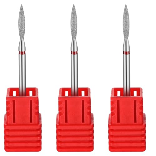 YUXIANLB 3 Brocas De Uñas Para Cutícula Bola De Llama Barril Cónico Cabezal De Pulido De Uñas...