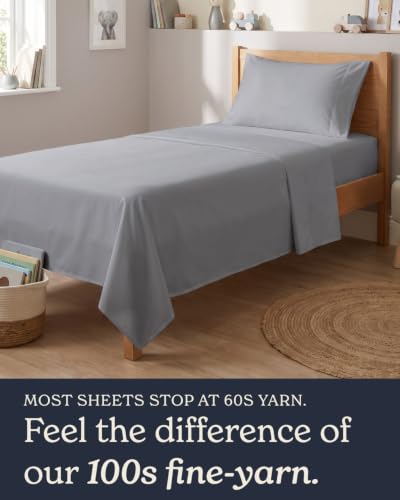 Image of Beckham Hotel Collection 100% Cotton Twin Sheet Set, 3-Piece, Light Gray