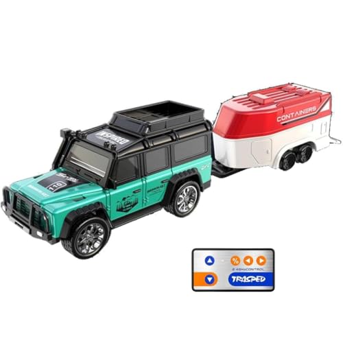 Image of PLUSPOINT 1:64 Mini RC Off-Road Car with Camper Van LED Lights 2.4GHz Off-Road Remote Control Car | 3 Speed Adjustable, USB Rechargeable Alloy RC Car for Kids & Adults Indoor /Outdoor Racing
