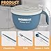Layron Large Ramen Bowl, Ramen Noodle Bowls Microwavable 45 oz, Ramen Cooker, Microwave Pasta Cooker, Ramen Bowl Microwave Gift for College Boys Girls Male Female Dorm Room (blue)