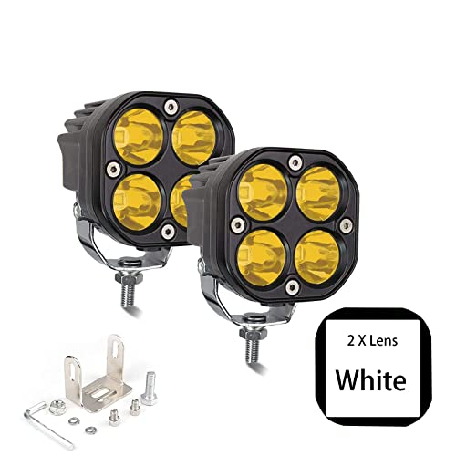 LUPFX-TX LED Combo Yellow Pod Lights Driving Fog Lights 2Pcs 3Inch 40W Waterproof Offroad Driving Lights Work Auxiliary Lights Bumper Lights Fit for Wrangler 4X4 Auto Car Truck ATV UTV Boat Motorcycle