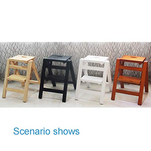 Taburete plegable de madera blanca para hogar cocina y oficina 6