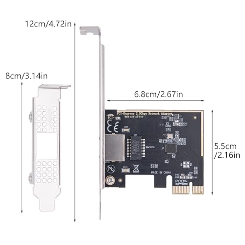 Tarjeta Ethernet PCIe 2.5Gbps con puerto RJ45 para conectividad de red de alta velocidad 2500Mbps con diseño metálico blindado miniatura 6