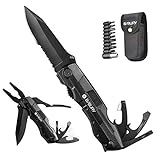 マルチツール 5-IN-1多機能ナイフ 折りたたみペンチ 多機能ツール ステンレスマルチツール 多目的プライヤーキャンプ ナイロンバッグ DIYイベント アウトドアサバイバル 釣り ハンティング ハイキングや他のポケットツール (5 IN 1)