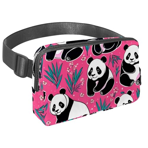 Ultimate Travel Companion marsupio per uomini e donne ideale per corsa escursionismo e ciclismo con simpatico panda su sfondo Multicolore02 elegante viola