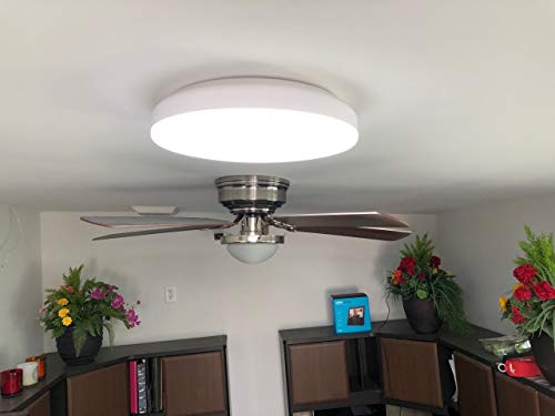 Premium 14" Flush Mount LED Ceiling Light Fixture with Motion Sensor, Remote Control & Timer - Dimmable & Adjustable Light Color (Warm 2700K-5000K Cool) - Bedroom, Dining Room, Bathroom and Closet - Thumbnail 3