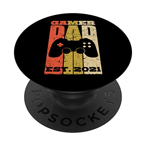 Gamer Dad desde 2021 Papi papá jugador PopSockets PopGrip: Agarre intercambiable para Teléfonos y...