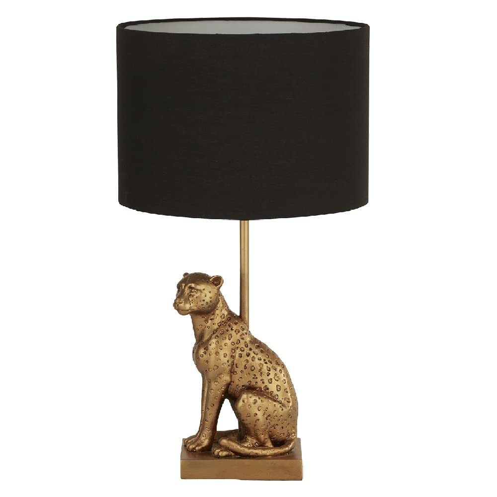 Vintage Table Lamp Light | 1 x Lamp Bulb Required (Not Included) | 3 Pin Plug | in-line Switch | Suitable for LED (Leopard)