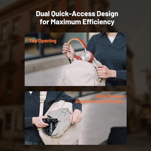 PGYTECH OneGo Lite 22L Camera Backpack Water-Resistant DSLR/Mirrorless Bag for Sony/Canon/Fujifilm, Drone Backpack, Tripod Mount Travel & Weekend Photography Pack for 16" Laptop (Matte Black)