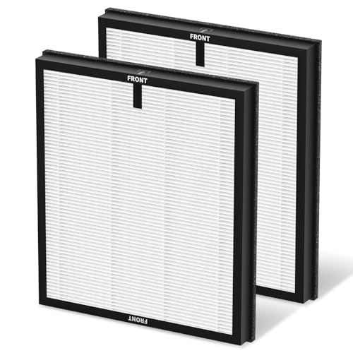Sinnya 2 Pack HAP-603/HAP-603WF Replacement Filter Fit for ECOSELF Air Purifier Filter Replacement for ECOSELF HAP603 / HAP603WF Air Purifier, for Home Large Room with Smart Mode, # RFHAP603 White