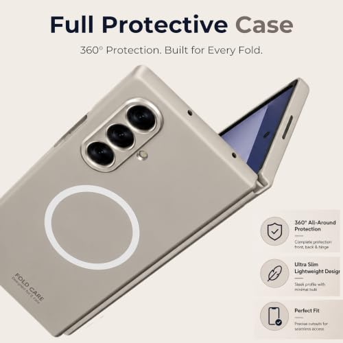 Image of TechTrendz Magnetic Cover [Compatible with MagSafe] for Samsung Galaxy Z Fold 8 Ultra Case Slim Hard PC + Tempered Glass Protective Phone Case for Galaxy Z fold 8 Ultra Back Cover - Titanium Grey