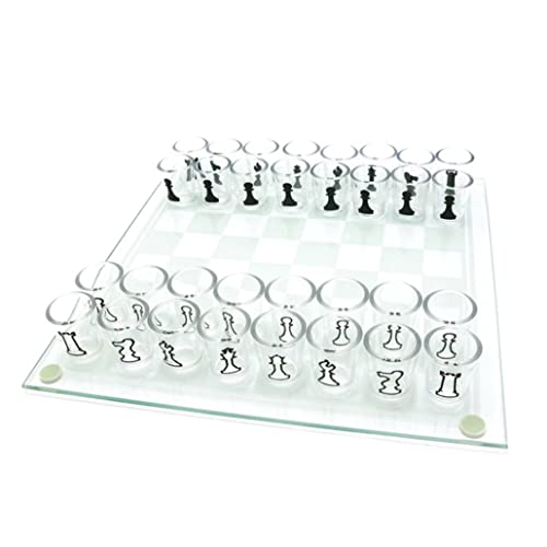 Jeu d'échecs en verre Gcroet avec 32 tasses en acrylique pour des soirées animées entre adultes