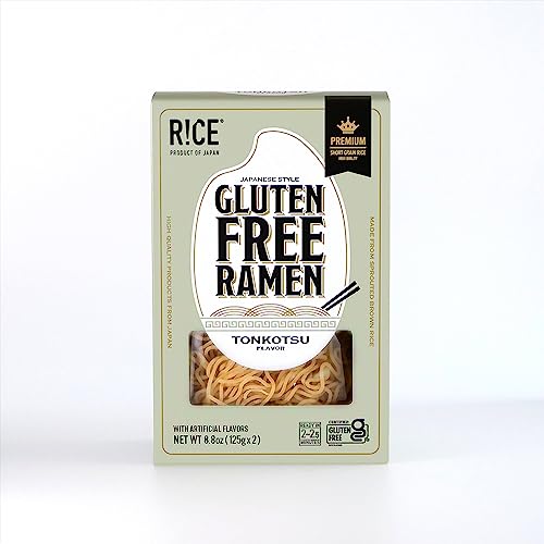 [R!CE] Japanese Style Gluten-Free Ramen | Creamy Tonkotsu Flavor with Premium Short-Grain Sprouted Brown Rice Noodles | Traditional Soup Base | Made in Japan (Tonkotsu 2-Pouches x 1 Pack)