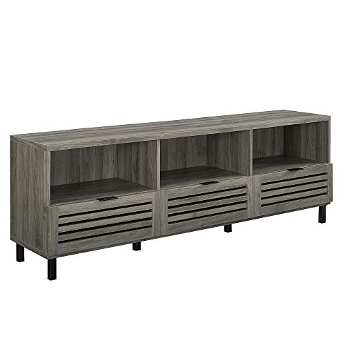 Walker Edison Modern Slatted Wood TV Stand for TV's up to 80"
