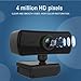 Hilitand 1080P Business Webcam with Microphone, USB 4K Web Computer Camera, for Live Broadcast/Net Class, Computer Accessory for 2000 /XP /7/8(Black)