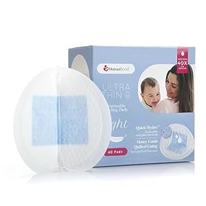 NatureBond Disposable Nursing Pads Ultra Thin Breastfeeding Breast Pads, Light, Contoured and Highly Absorbent. Highest Absorbency/Thinness Ratio 1mm (60 Pads)