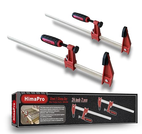 HimaPro 24 Inch Bar Clamp Set, 2 Pack 600 lbs Load Limit Med...