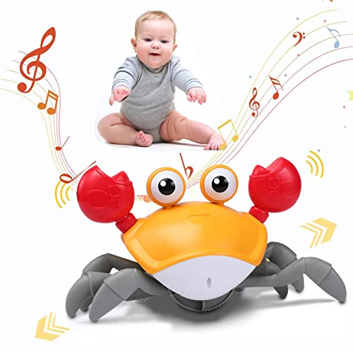 Image of XONTEUS Crawling Crab Baby Toy - Tummy Time for 6-12 Learning Crawl Toys 1 Year Old Boy Music Dancing 1st Birthday Gifts Lights Walking for Toddler Easter Basket Stuffers