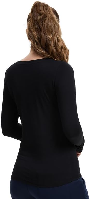 Kitmaz Underscrub Shirt Long Sleeve Women - Undershirts Comfort Crew Neck Tee with Soft & Breathable Fabric-2 Pack - Image 2