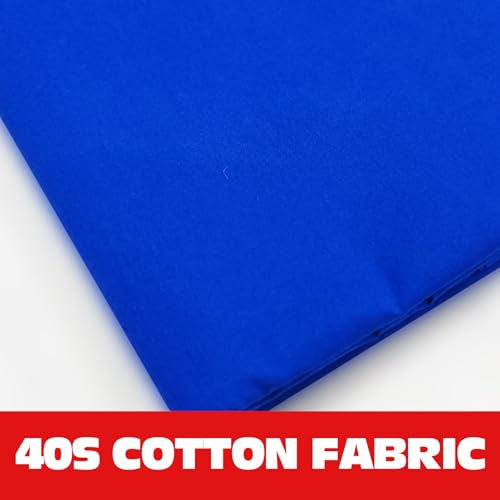 Image of 100% Blue Cotton Fabric for Sewing by 3 Yard, 59 inchWidth Quilting Fabric Medium Weight 5.8 oz, Muslin Fabric by The Yard, Embroidery Cloth