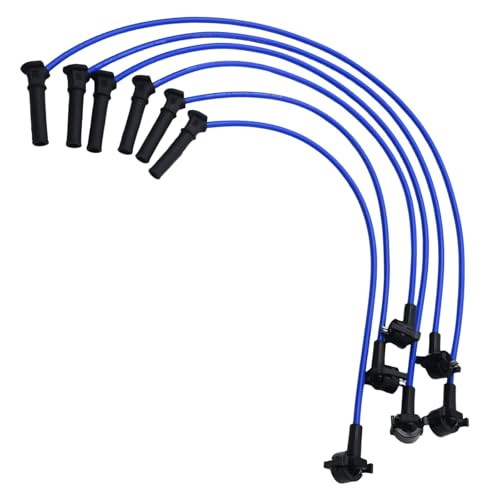 Saihisday 6Pcs ST-6265 8.0mm Spark Plug Blue Wire Set Ignition Spark Plug Wires Replacement for Ford Explorer 2005-2010 Compatible with Mountaineer 4.0L V6(Blue) - Image 3
