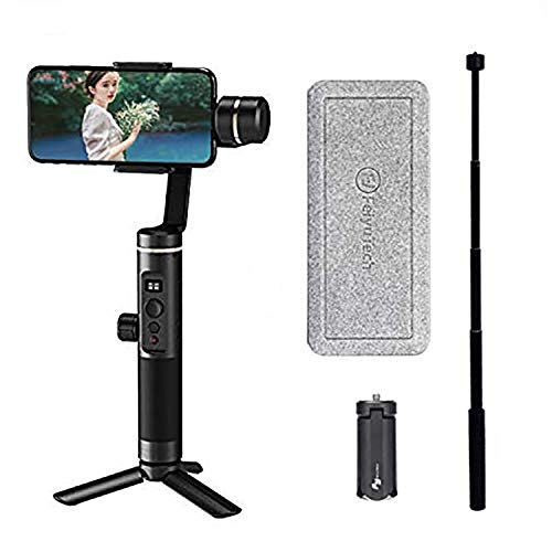 Feiyu SPG2 Axis Handheld Gimbal Stabilizer w/Focus Pull & Zoom for iPhone XS Max XR X 8 Plus 7 6 Se Android Smartphone Samsung Huawei Xiaomi,Including Triopd and Extension Rod