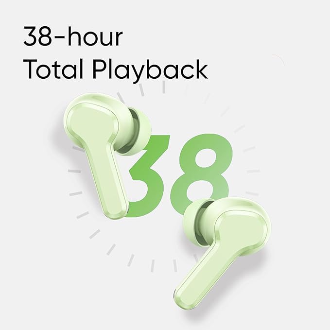 Image of Original Buds T110 Bluetooth Earbuds with Calling, Compatible with Realme 6, Realme 7 Pro (Jazz Green)-AS-T130